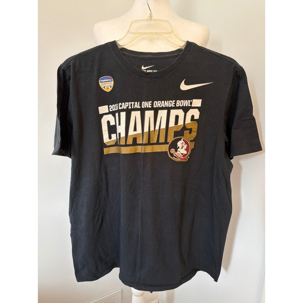Nike Florida State Seminoles 2016 Orange Bowl Champs T-Shirt Mens XL Black FSU